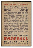 1951 Bowman Baseball #102 Dutch Leonard Cubs EX-MT 531462