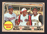 1968 Topps Baseball #480 Roberto Clemente Tony Oliva EX 531738