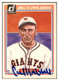 1983 Donruss Heroes #033 Carl Hubbell Giants Signed Autographed 531955