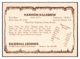 1982 Pacific Legends #069 Harmon Killebrew Twins Signed Autographed 531963