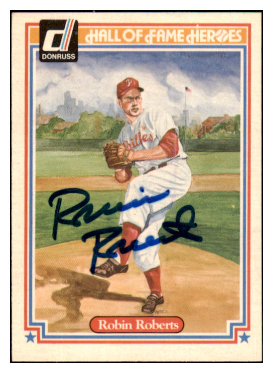 1983 Donruss Heroes #041 Robin Roberts Phillies Signed Autographed 532000