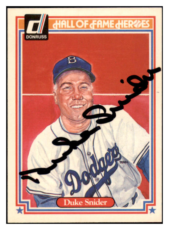 1983 Donruss Heroes #014 Duke Snider Dodgers Signed Autographed 532008