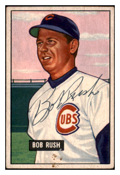 1951 Bowman #212 Bob Rush Cubs Signed Autographed 532065