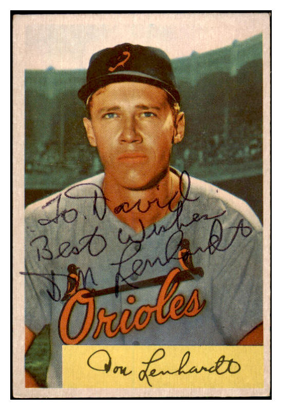 1954 Bowman #053 Don Lenhardt Orioles Signed Autographed 532108