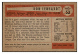 1954 Bowman #053 Don Lenhardt Orioles Signed Autographed 532108