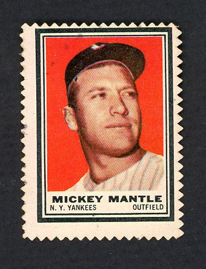 1962 Topps Baseball Stamps Mickey Mantle Yankees EX-MT 533858