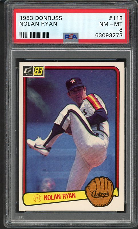 1983 Donruss #118 Nolan Ryan Astros PSA 8 NM/MT 533943
