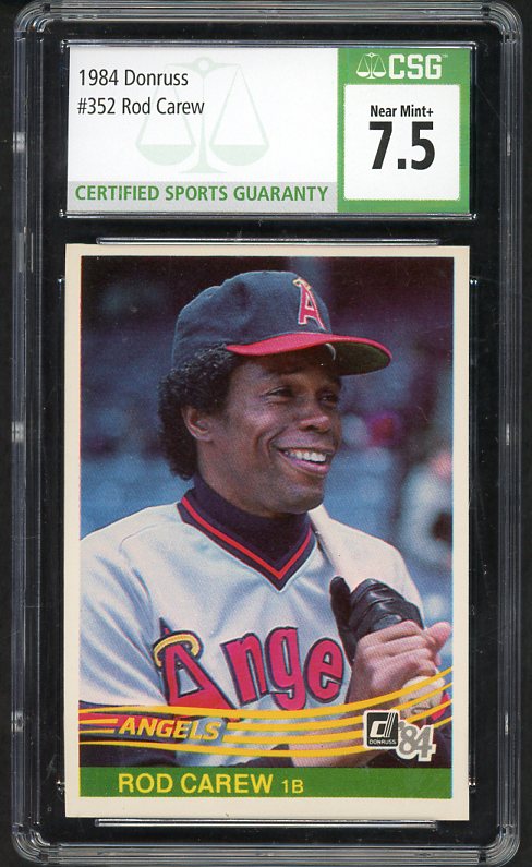 1984 Donruss #352 Rod Carew Angels CSG 7.5 NM+ 534015