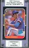 1987 Donruss #036 Greg Maddux Cubs CPG 10 GEM MINT 534090