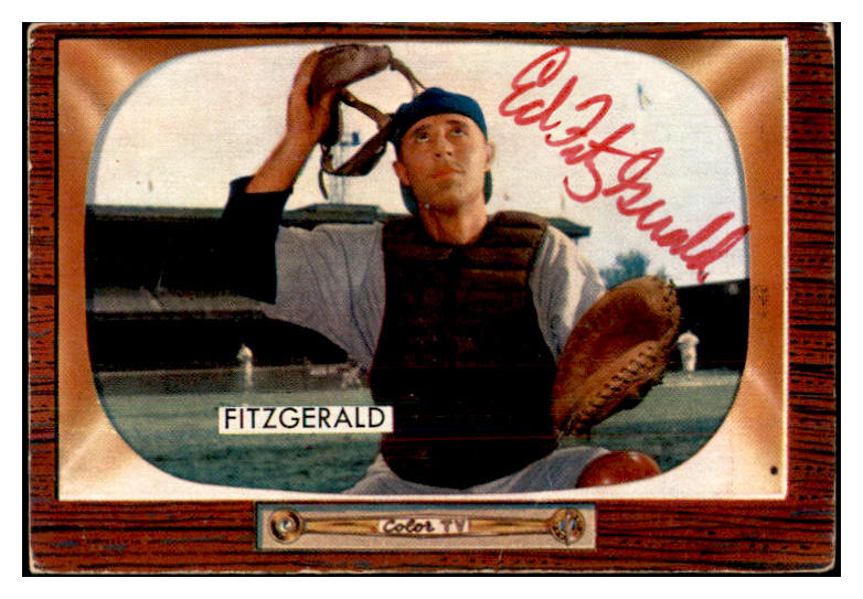 1955 Bowman #208 Ed Fitzgerald Senators Signed Autographed 534643