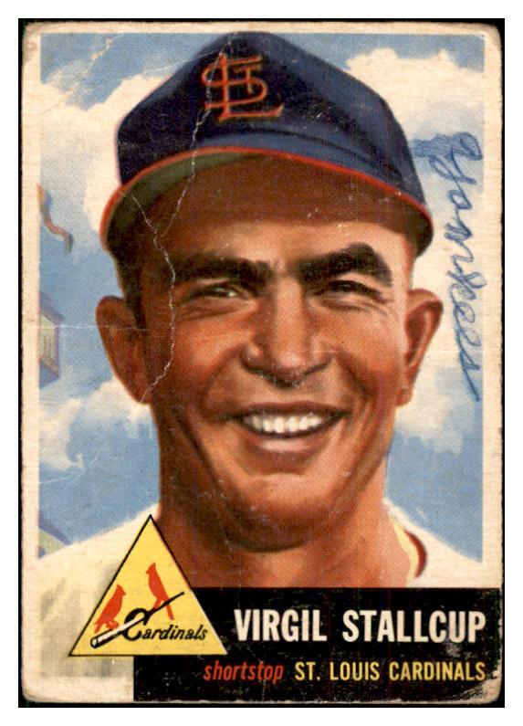 1953 Topps #180 Virgil Stallcup Cardinals Signed Autographed 534646