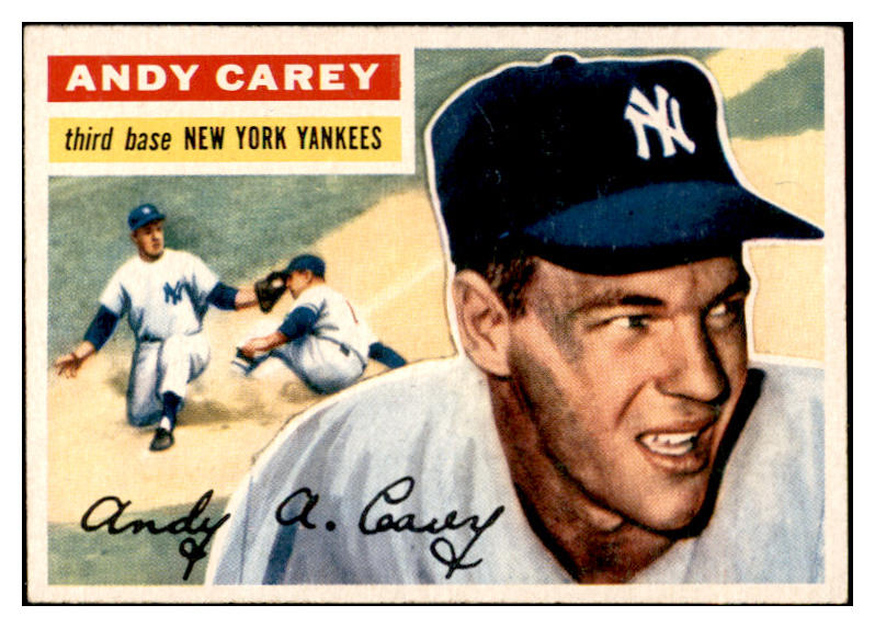 1956 Topps Baseball #012 Andy Carey Yankees EX-MT White 535075