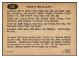 1965 Topps Hockey #123 Toronto Maple Leafs Team EX 536320