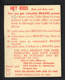 1960 Lake To Lake Bill Bruton Braves GD-VG staple holes 536623