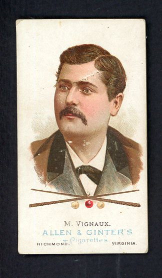 1888 N28 Allen & Ginter Maurice Vignaux Billiards VG-EX 536964