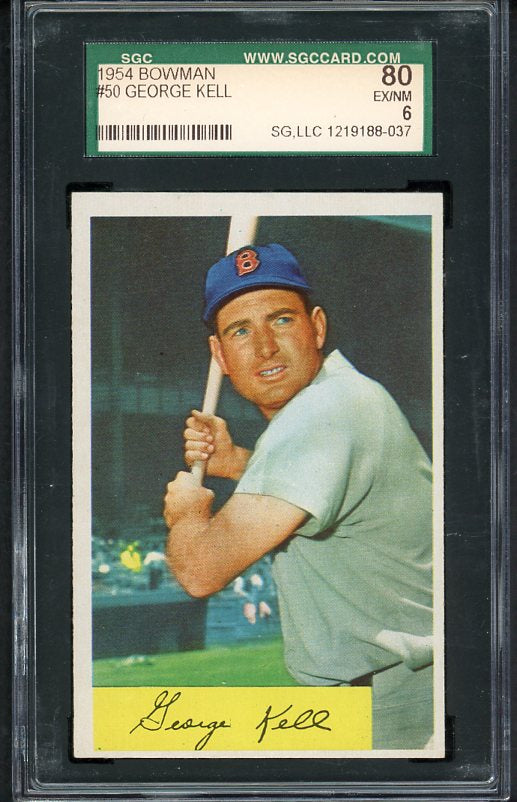 1954 Bowman Baseball #050 George Kell Red Sox SGC 6 EX-MT 537062