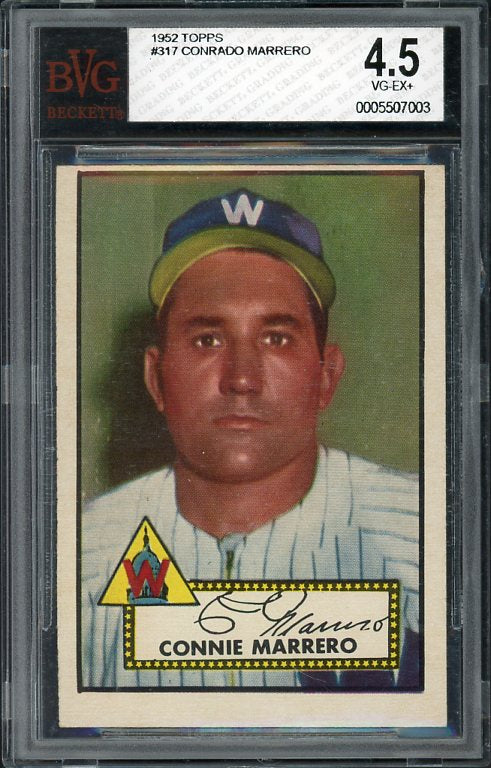 1952 Topps #317 Connie Marrero Senators BVG 4.5 VG-EX+ 537911