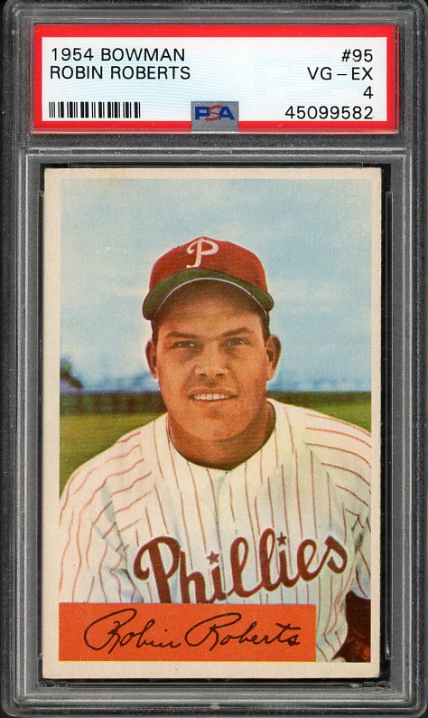 1954 Bowman Baseball #095 Robin Roberts Phillies PSA 4 VG-EX 538195