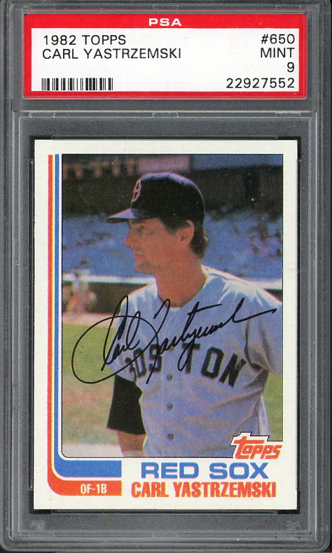 1982 Topps #650 Carl Yastrzemski Red Sox PSA 9 MINT 538253