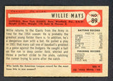 1954 Bowman Baseball #089 Willie Mays Giants EX 538552