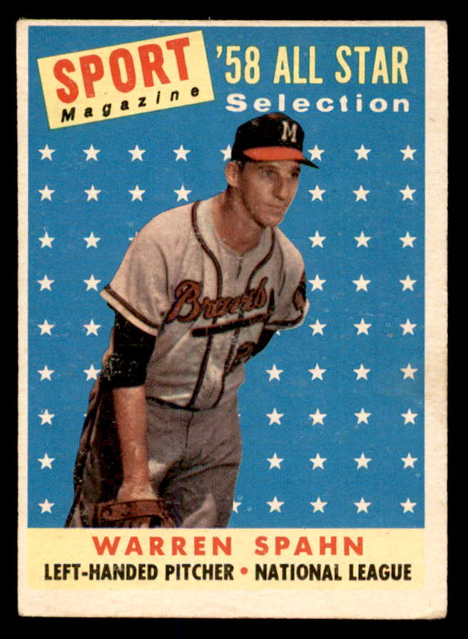 1958 Topps Baseball #494 Warren Spahn A.S. Braves VG-EX 538894