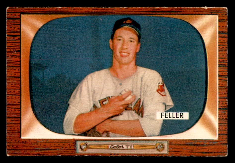 1955 Bowman Baseball #134 Bob Feller Indians EX 539150