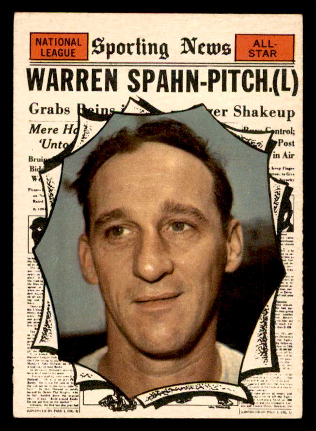 1961 Topps Baseball #589 Warren Spahn A.S. Braves EX+/EX-MT 539365
