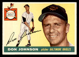 1955 Topps Baseball #165 Don Johnson Orioles EX-MT 539525