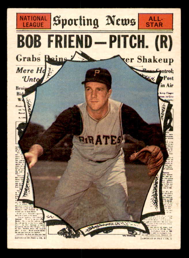 1961 Topps Baseball #585 Bob Friend A.S. Pirates EX-MT 540296