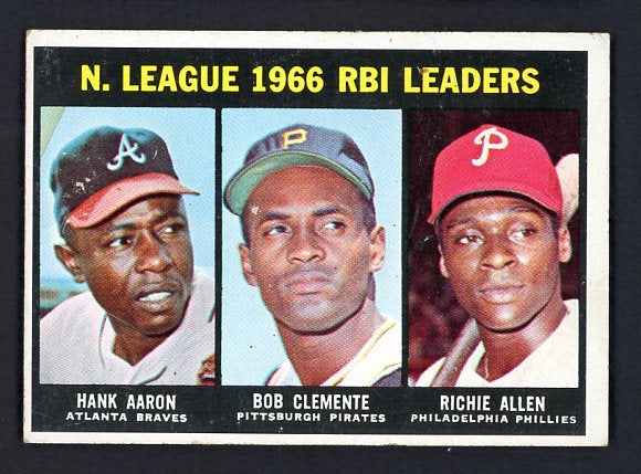 1967 Topps Baseball #242 N.L. RBI Leaders Aaron Clemente VG-EX 540916