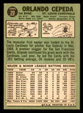 1967 Topps Baseball #020 Orlando Cepeda Cardinals EX-MT 540972