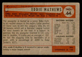 1954 Bowman Baseball #064 Eddie Mathews Braves Poor 541148