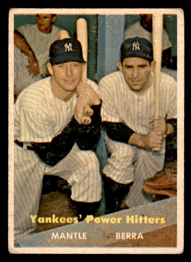 1957 Topps Baseball #407 Mickey Mantle Yogi Berra VG 541278