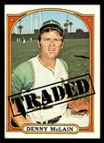 1972 Topps Baseball #753 Denny McLain TR A's EX-MT 541491