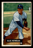1951 Bowman Baseball #109 Allie Reynolds Yankees VG-EX 541889