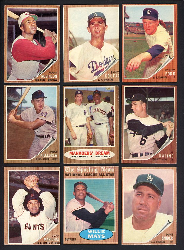 1962 Topps Baseball Near Set 559 Diff EX+/EX-MT Koufax Ford 541924