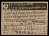 1952 Topps Baseball #065 Enos Slaughter Cardinals VG Black 541944