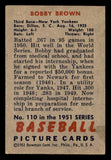 1951 Bowman Baseball #110 Bobby Brown Yankees VG-EX 542046