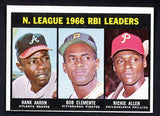 1967 Topps Baseball #242 N.L. RBI Leaders Aaron Clemente Mays EX-MT 543274