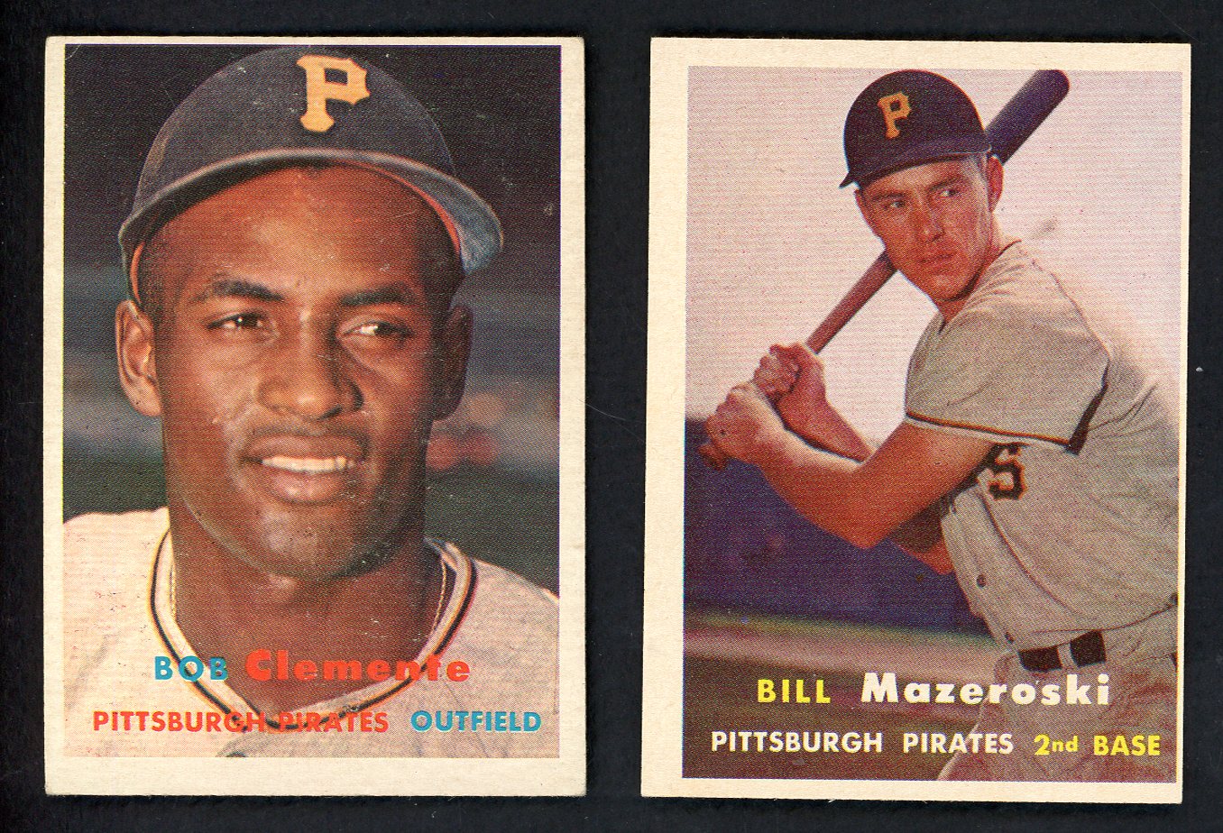 1957 Topps Lot #76 Roberto Clemente #24 Bill Mazeroski Mid Grade 543315