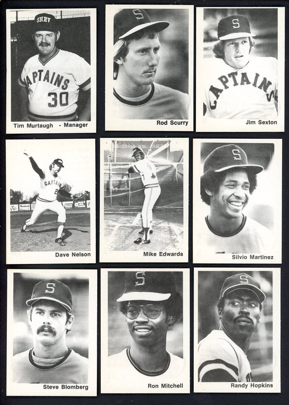 1976 TCMA Shreveport Captains Complete Set Mike Edwards 543356