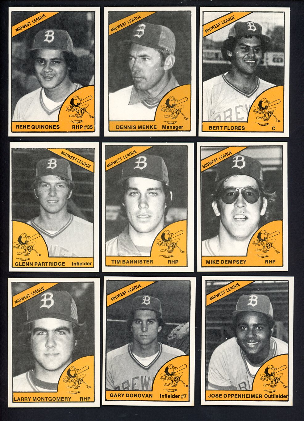 1977 TCMA Burlington Bees Complete Set Denis Menke 543367