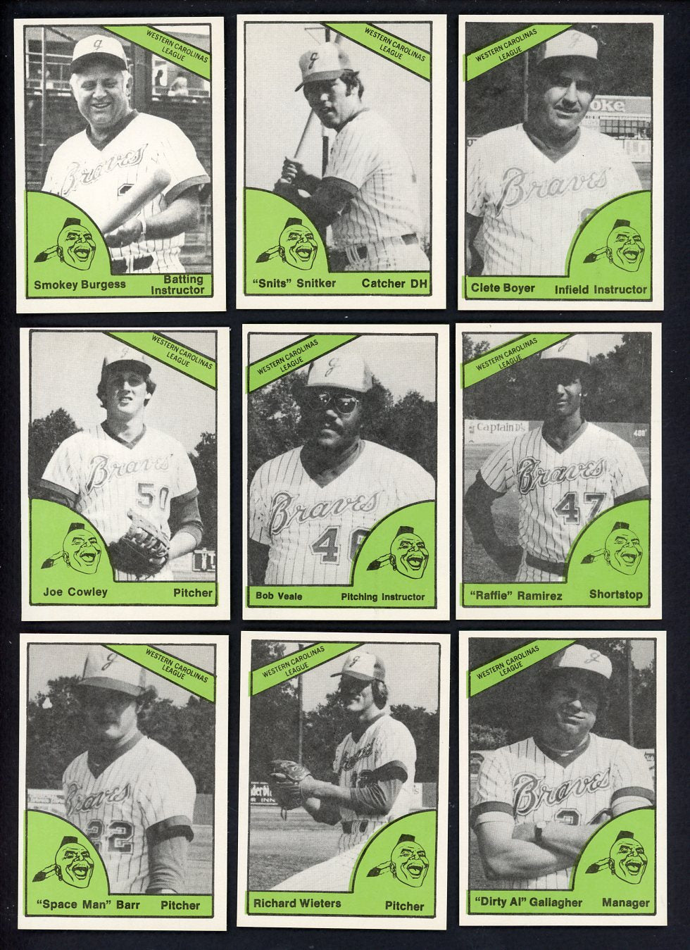 1978 TCMA Greenwood Braves Complete Set Clete Boyer 543401