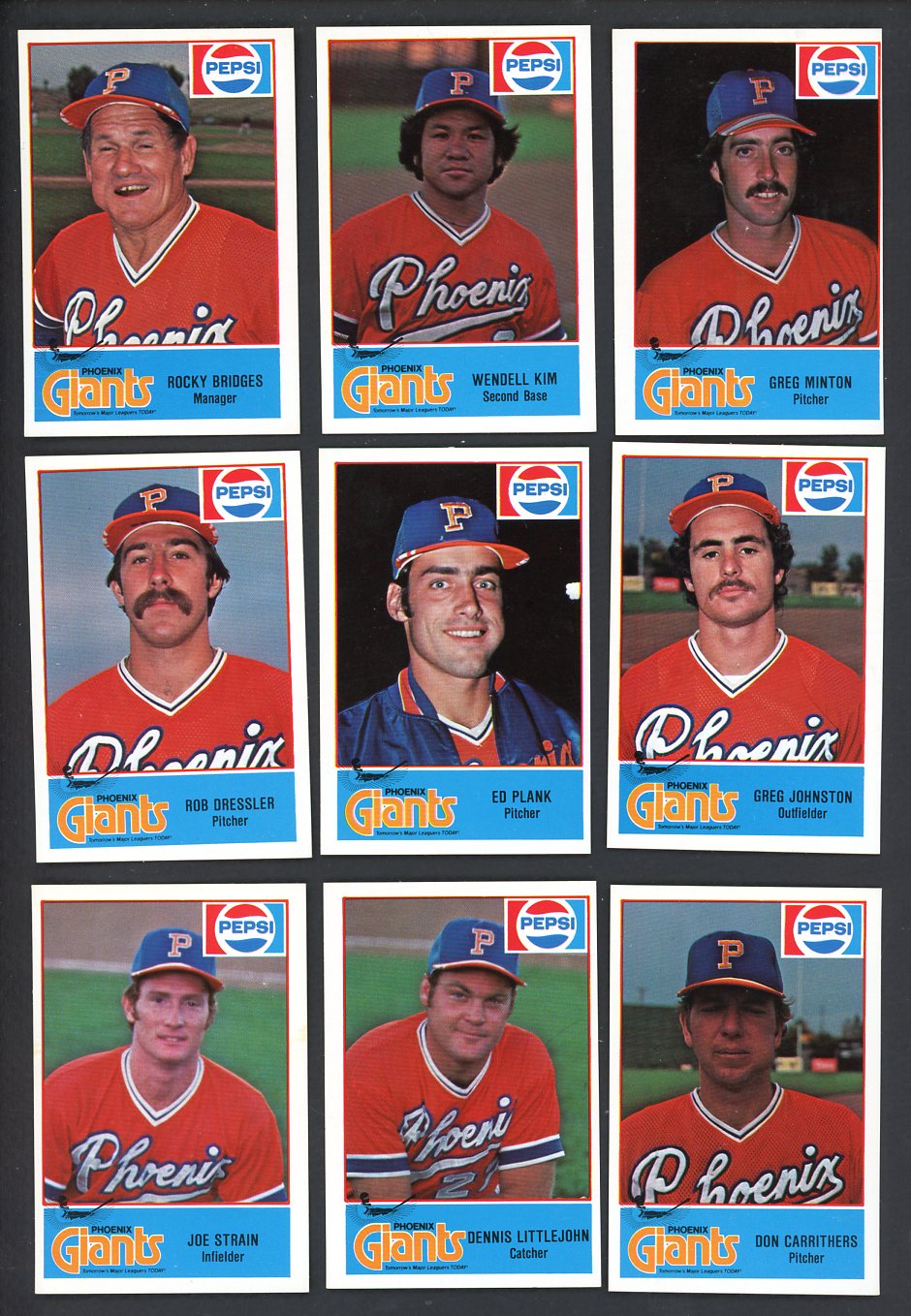1978 Cramer Phoenix Giants Complete Set Rocky Bridges 543409