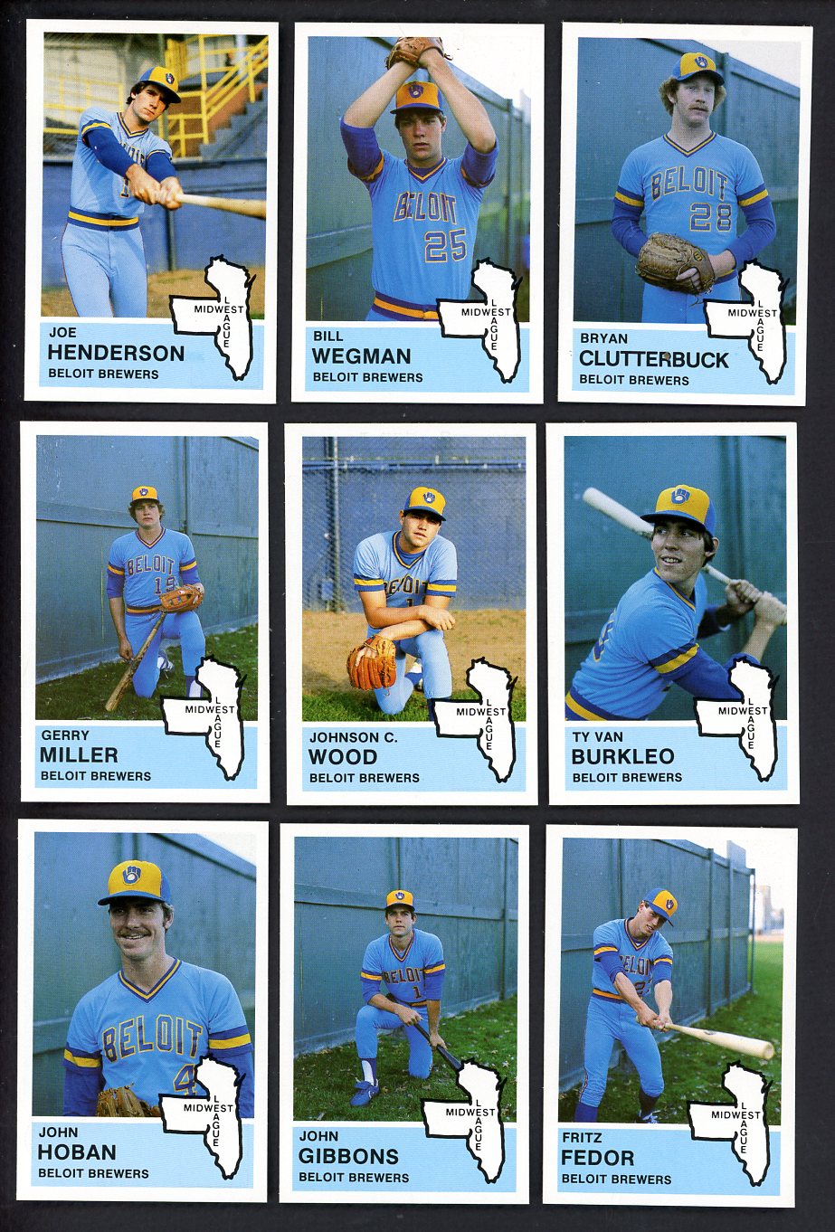 1982 Fritsch Beloit Brewers Complete Set Bill Wegman 543485