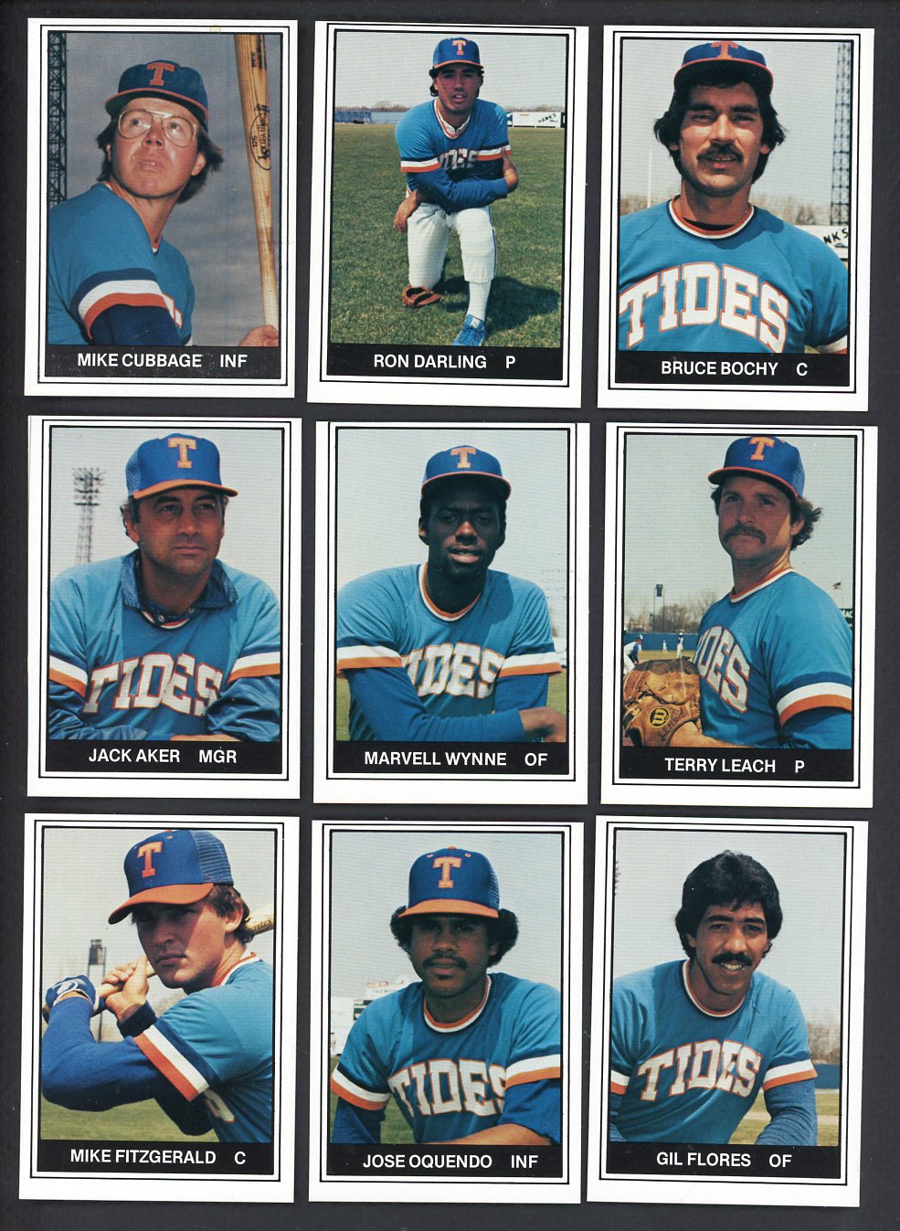 1982 TCMA Tidewater Tides Complete Set Ron Darling 543523