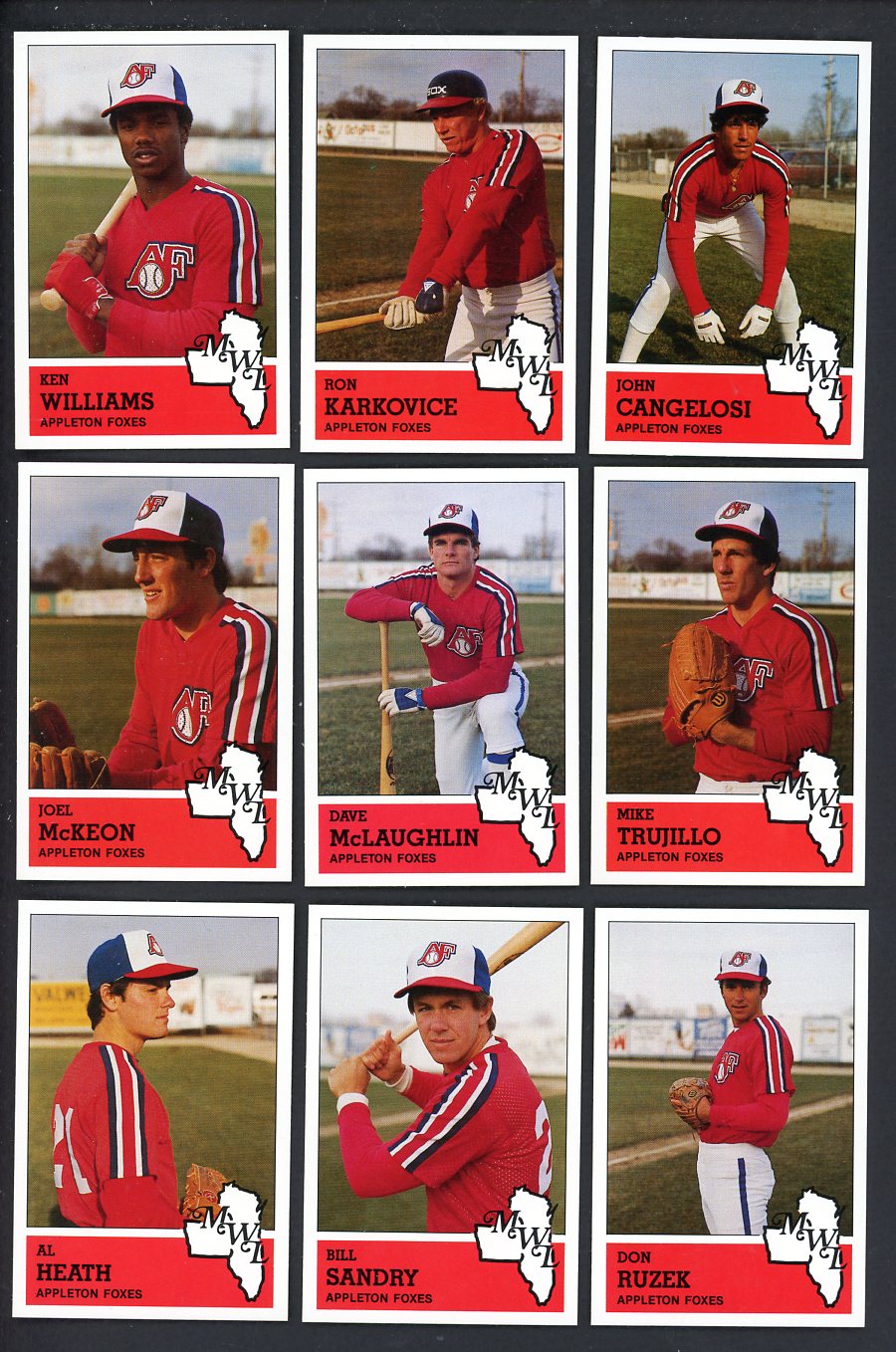 1983 Fritsch Appleton Foxes Complete Set Ron Karkovice 543536