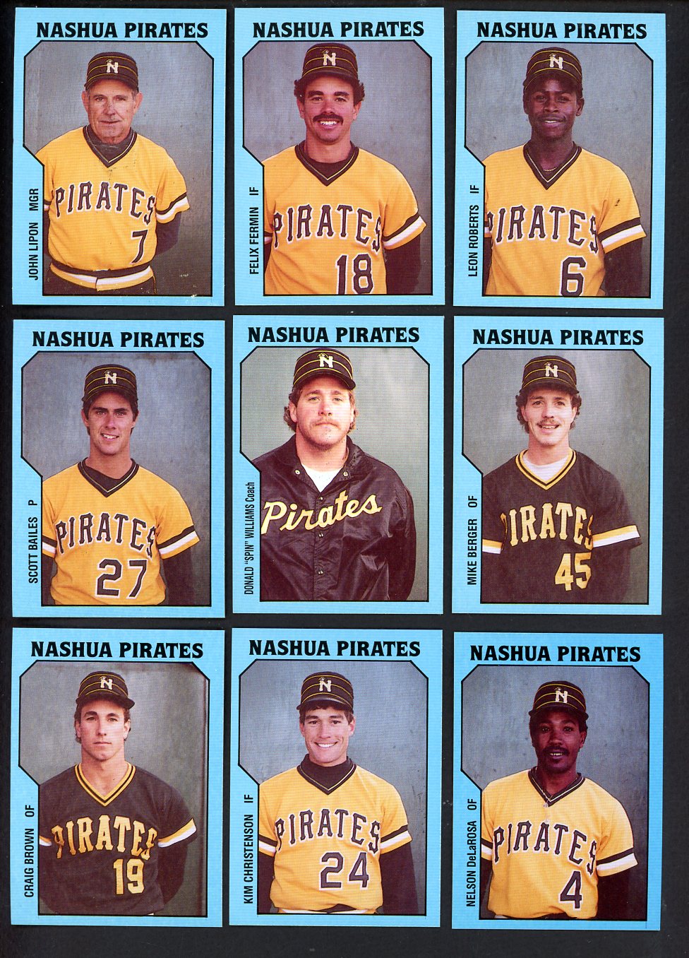1985 TCMA Nashua Pirates Complete Set Felix Fermin 543636