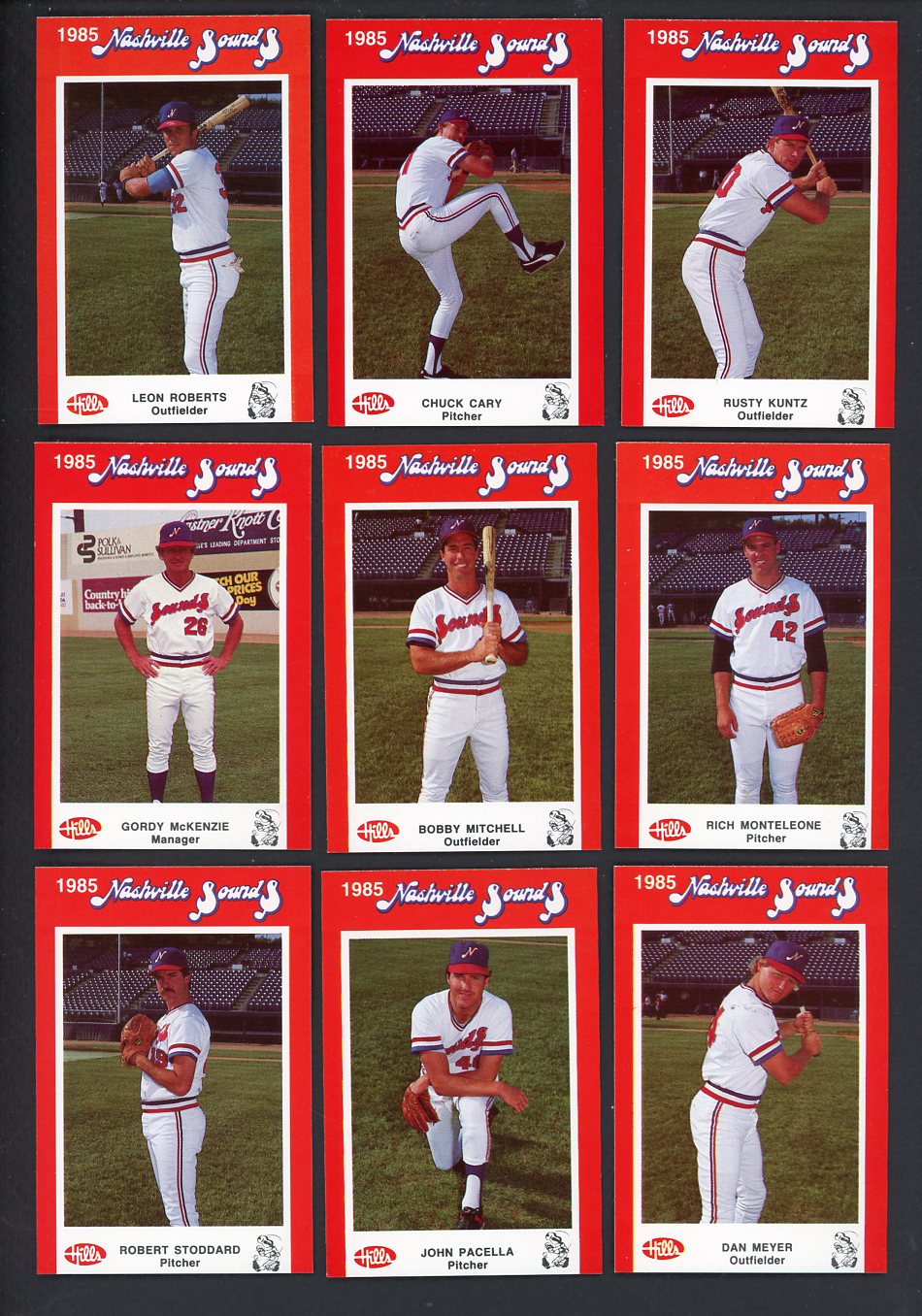 1985 Hills Nashville Sounds Complete Set Chuck Cary 543637