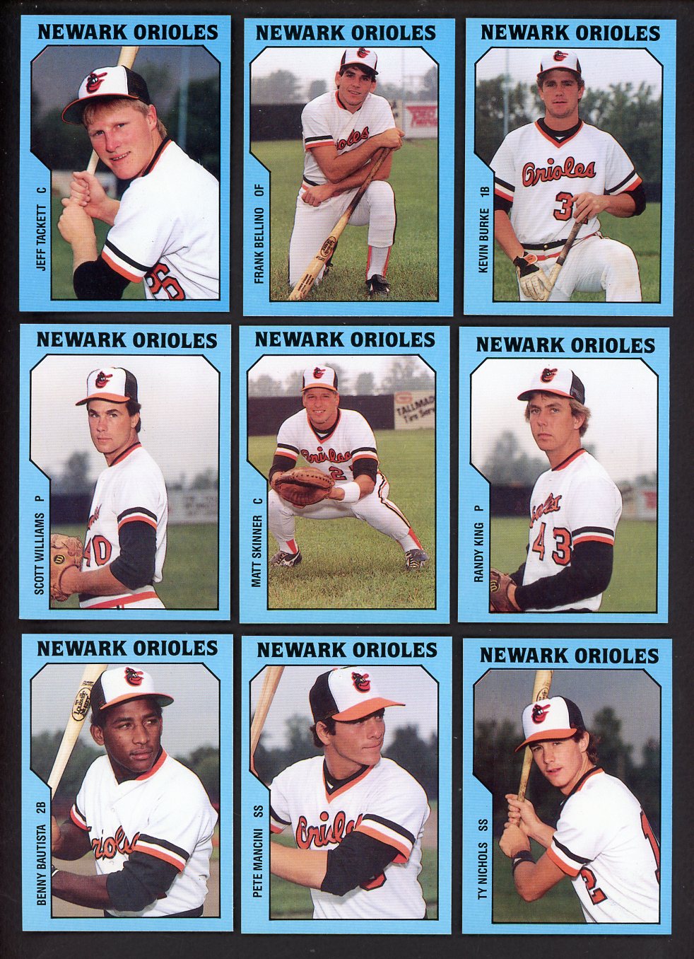 1985 TCMA Newark Orioles Complete Set Jeff Tackett 543638
